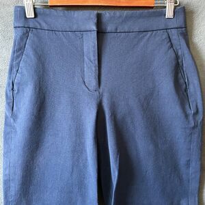J Crew Women's 4 Trousers Navy Blue Reimagined Hayden Kickout Crop Pants